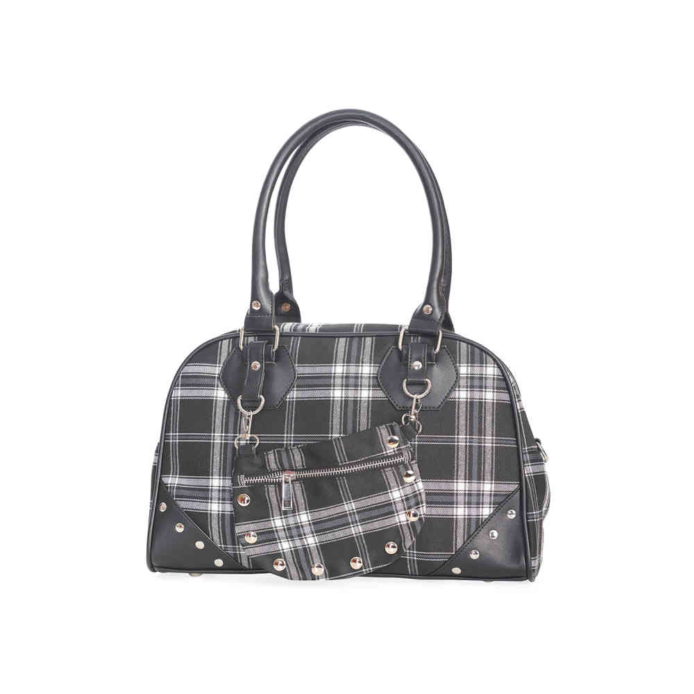 Banned - Warren Plaid Handbag - Black